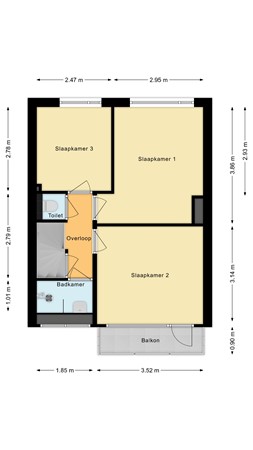 Plattegrond - Esdoornstraat 6, 3461 ER Linschoten - Eerste verdieping.jpg